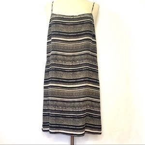Talbots Silk Slip Dress in B+W Stripe- 14